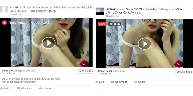 Hai fanpage kh&aacute;c nhau c&ugrave;ng ph&aacute;t một đoạn live video giả mạo.