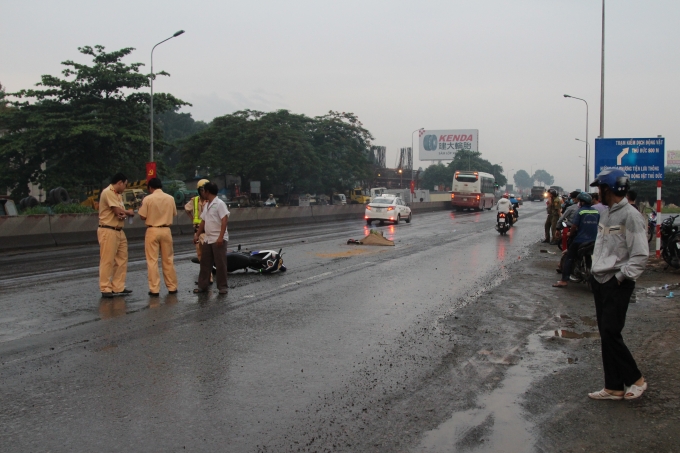 Hiện trường vụ tai nạn.