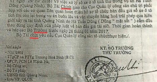 Xuất hiện công văn giả mạo đấu giá ô tô vụ án Dũng “mặt sắt”