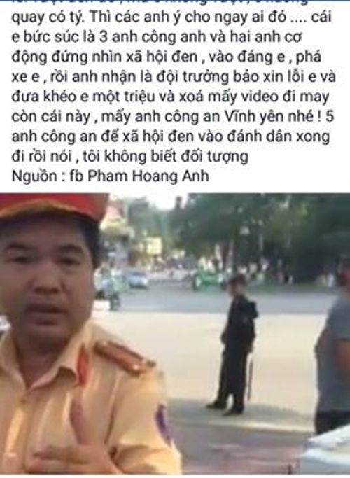 H&igrave;nh ảnh CSGT tỉnh Vĩnh Ph&uacute;c bị