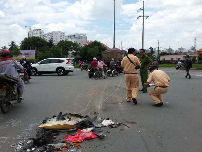 Hiện trường vụ tai nạn.