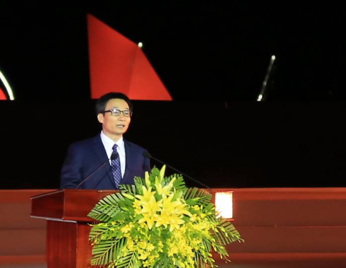 Ph&oacute; thủ tướng Vũ Đức Đam ph&aacute;t biểu tại lễ khai mạc Festival.