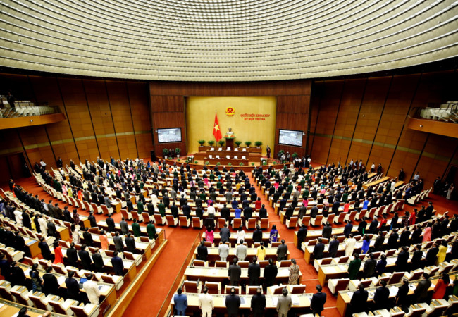 To&agrave;n cảnh phi&ecirc;n khai mạc kỳ họp thứ 3, Quốc hội kho&aacute; XII. (Ảnh: VGP/Nhật Bắc)
