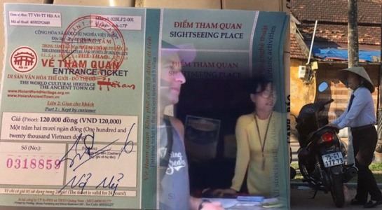 &nbsp;Nữ chủ cửa h&agrave;ng kể lại sự việc k&egrave;m clip về việc hai kh&aacute;ch nước ngo&agrave;i bị &eacute;p mua v&eacute; tham quan phố cổ.