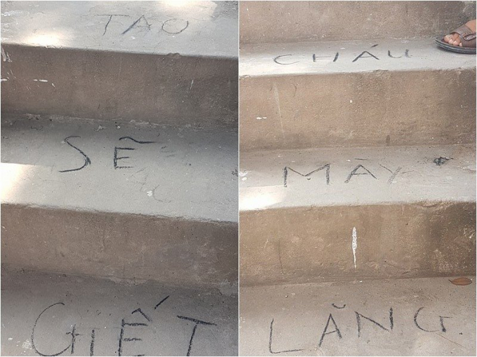 D&ograve;ng chữ để lại hiện trường. ảnh Nhị Tiến.