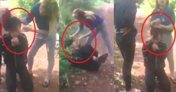 Clip: Quỳ gối, cô gái vẫn bị nhóm "nữ quái" đánh đập thậm tệ