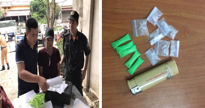 Đối tượng c&ugrave;ng tang vật được lực lượng chức năng bắt giữ.