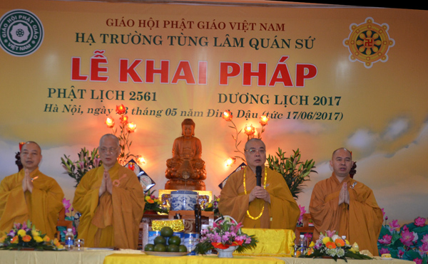 Lễ khai ph&aacute;p diễn ra tại Hạ trường T&ugrave;ng l&acirc;m Qu&aacute;n Sứ (trụ sở Trung ương Gi&aacute;o hội Phật gi&aacute;o Việt Nam).