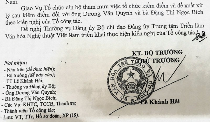 Văn bản của Bộ VH-TT-DL