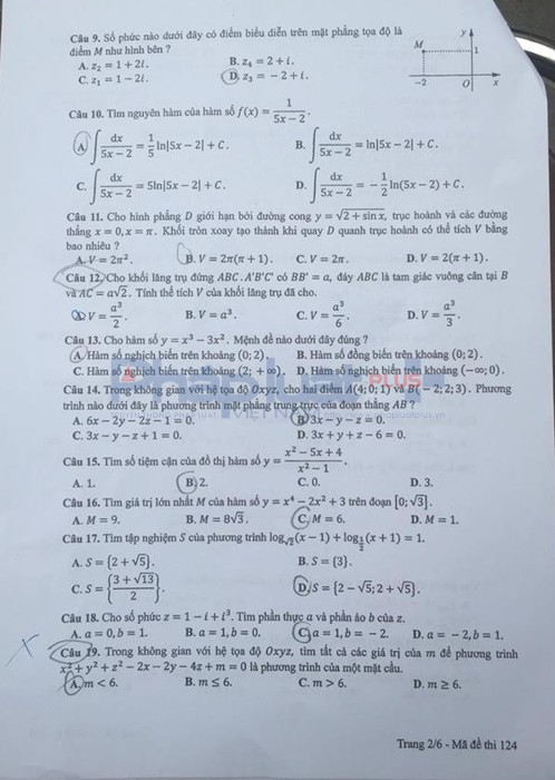 Đề thi m&ocirc;n To&aacute;n THPT quốc gia 2017 v&agrave; gợi &yacute; lời giải