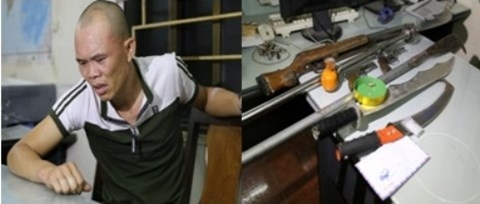 Đối tượng Dũng v&agrave; số tang vật bị thu giữ tại nh&agrave; (ảnh ANTĐ).