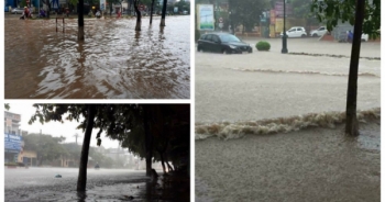 Clip Thái Nguyên chìm trong biển nước sau 3 tiếng mưa