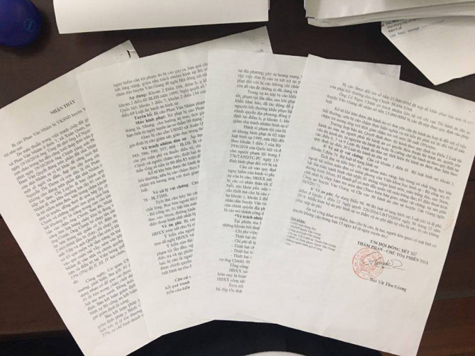 Bản &aacute;n sơ thẩm của T&ograve;a &aacute;n nh&acirc;n d&acirc;n huyện Văn Giang