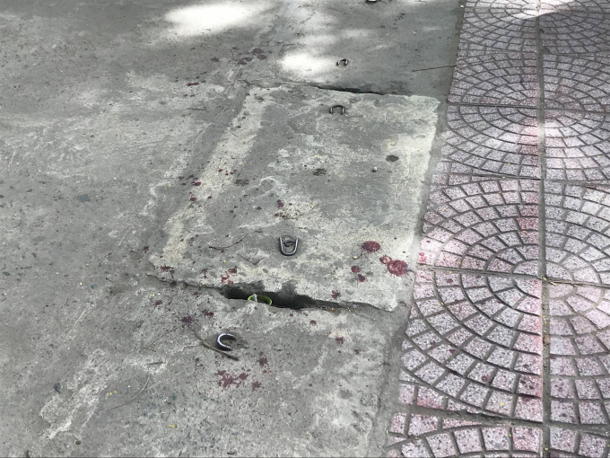 Hiện trường nơi bảo vệ bị đ&acirc;m.