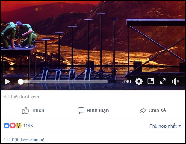 Hiện tại, tr&ecirc;n trang fanpage của chương tr&igrave;nh, clip tiết mục đ&ecirc;m chung kết của Cơ - Nghiệp đang đạt 4,4 triệu lượt xem, thu h&uacute;t 118.000 lượt tương t&aacute;c cảm x&uacute;c, 114.000 lượt chia sẻ, v&agrave; rất nhiều b&igrave;nh luận...