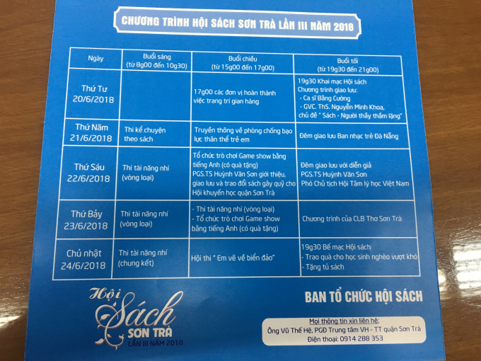 C&aacute;c hoạt động chủ điểm tại Hội s&aacute;ch Sơn Tr&agrave; 2018.