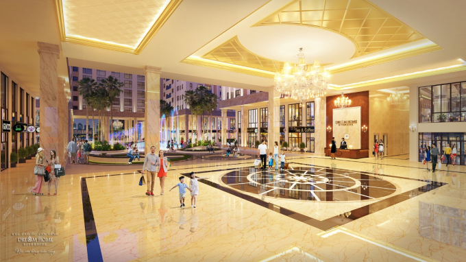 Khu vực sảnh đ&oacute;n sang trọng v&agrave; đẳng cấp d&agrave;nh ri&ecirc;ng cho cư d&acirc;n của Dream Home Riverside.