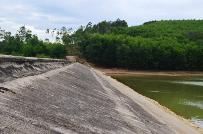 Đập Vệ Riềng nơi H bị ng&atilde; v&agrave; đuối nước tử vong.