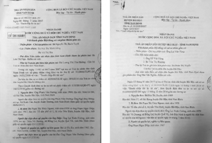 C&aacute;c bản &aacute;n y&ecirc;u cầu vợ chồng &ocirc;ng Diệp trả nợ.