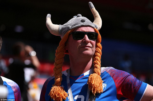 Biểu tượng Viking của đất nước Iceland c&oacute; mặt tr&ecirc;n kh&aacute;n đ&agrave;i.&nbsp;Ảnh: Getty Images