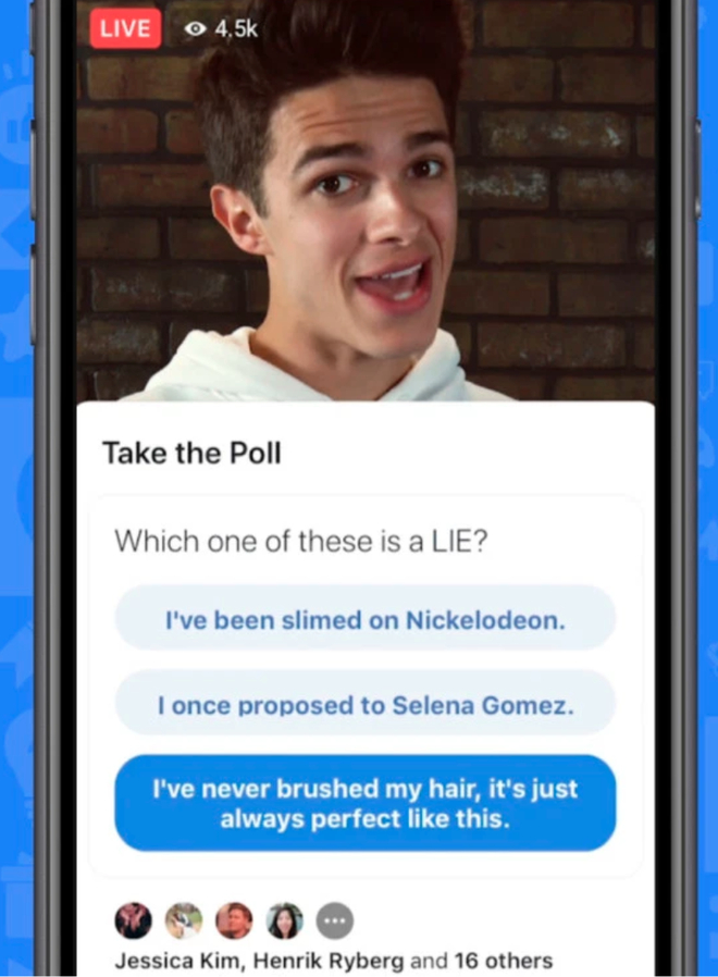 Người chơi c&oacute; thể stream video live v&agrave; hỏi người xem những c&acirc;u đố trắc nghiệm c&oacute; giải thưởng.
