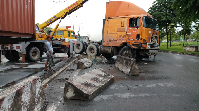 Hiện trường vụ tai nạn.