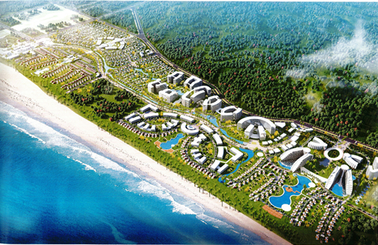 To&agrave;n cảnh về khu&nbsp;du lịch nghỉ dưỡng tại b&atilde;i biển Lăng C&ocirc;, Thừa Thi&ecirc;n Huế