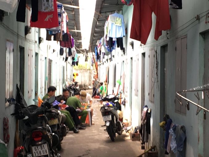 Khu nh&agrave; trọ nơi xảy ra sự việc.