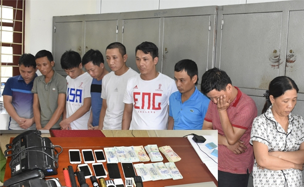 C&aacute;c đối tượng trong đường d&acirc;y c&aacute; độ b&oacute;ng đ&aacute; bị bắt giữ. (Ảnh: CATH)