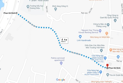 Vị tr&iacute; sai phạm nằm tại khu vực đắc địa&nbsp;quận Ba Đ&igrave;nh. Ảnh:&nbsp;Google map