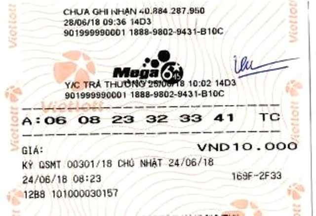 Tấm v&eacute; may mắn tr&uacute;ng hơn 45 tỷ đồng của b&agrave; H.​