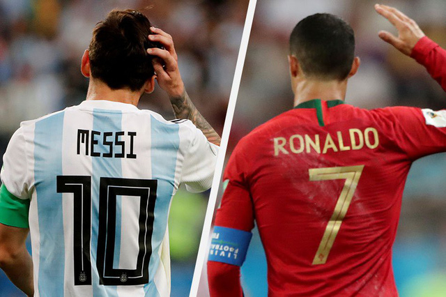 Phong độ Messi (tr&aacute;i) v&agrave; CR7 đang đi theo chiều ngược nhau