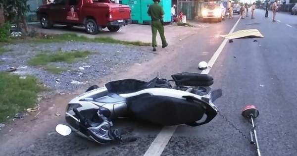 Một thượng úy công an bị xe container cán tử vong