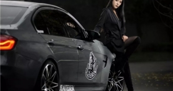 Mỹ nữ áo đen lạnh lùng khoe dáng bên xế độ BMW