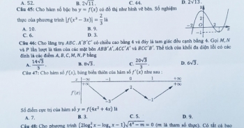 Đáp án đề thi môn toán THPT Quốc gia 2019