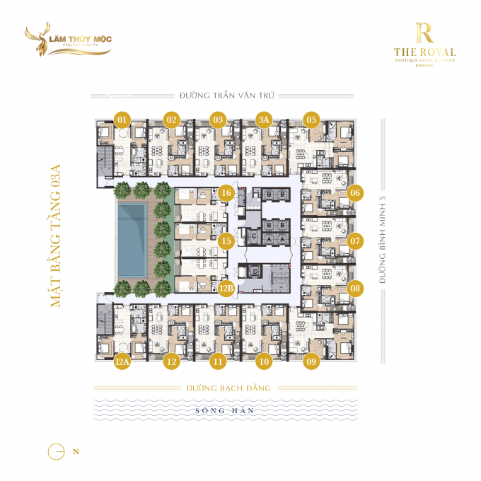 Mặt bằng dự án căn hộ The Royal Đà Nẵng.