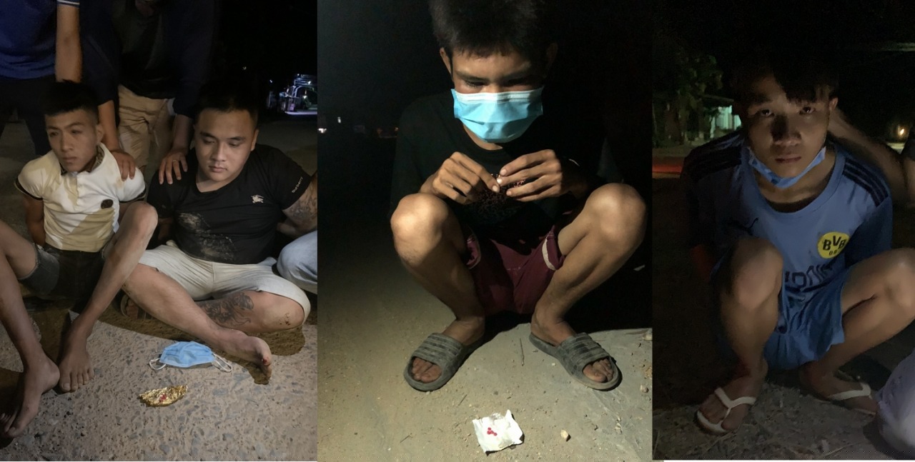 Các đối tượng tàng trữ trái phép chất ma túy bị bắt giữ.