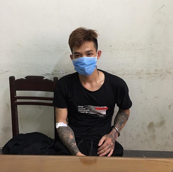 Đối tượng Đinh Văn Sơn tại cơ quan Công an