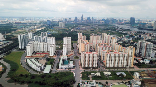 Khu đô thị mới Thủ Thiêm - nơi có dự án căn hộ tái định cư sắp được TP HCM đấu giá Ảnh: HOÀNG TRIỀU