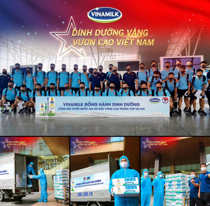 Vinamilk tự hào mang đến nguồn dinh dưỡng vàng đồng hành cùng đội tuyển quốc gia du đấu vòng loại World Cup tại UAE