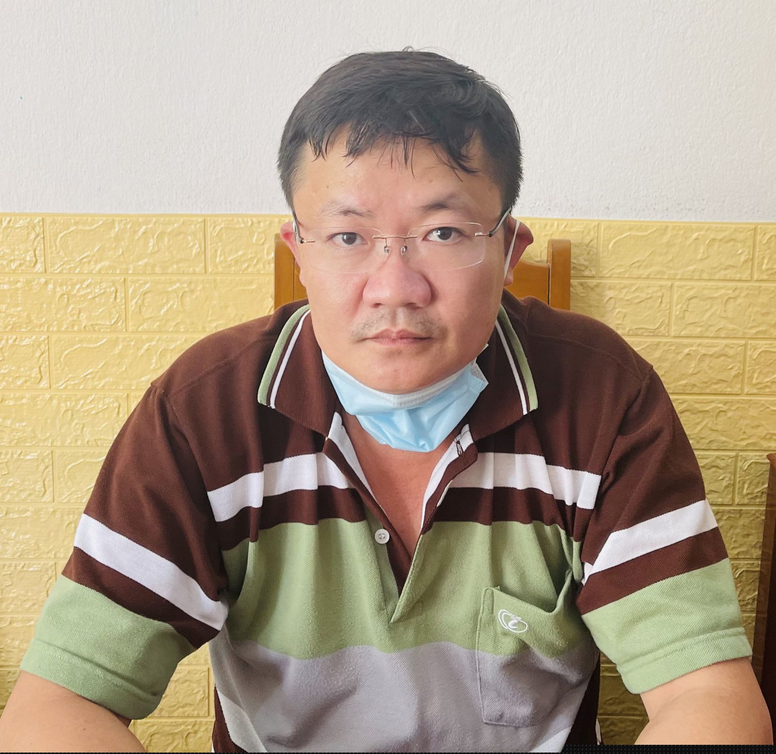 Đối tượngTrần Văn Cường tại cơ quan Công an            