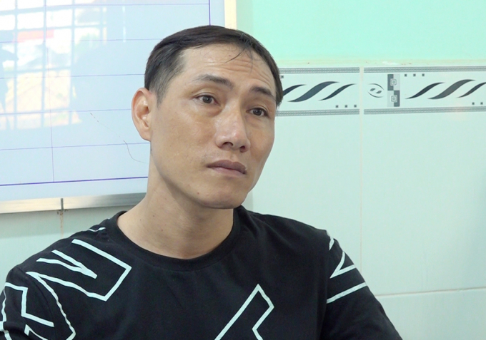 Đối tượng Diệp Huy Cường tại cơ quan Công an.