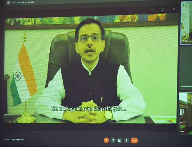 Đại sứ Ấn Độ tại Việt Nam Pranay Verma  phát biểu.