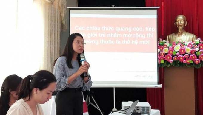 Đại diện một tổ chức chống thuốc lá trình bày trong một hội thảo về thuốc lá thế hệ mới. (Ảnh minh họa)
