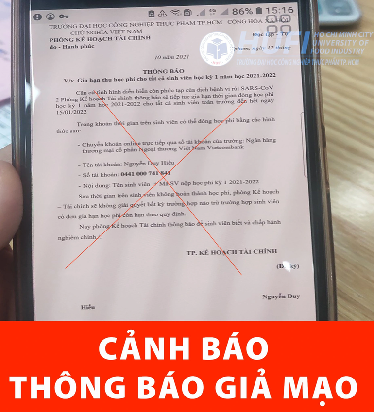 Cảnh báo sinh viên 'lừa' phụ huynh đóng học phí cho kẻ giả mạo ảnh 2
