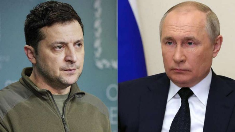 Tổng thống Ukraine Volodymyr Zelensky (trái) và Tổng thống Nga Vladimir Putin (Ảnh: Getty).