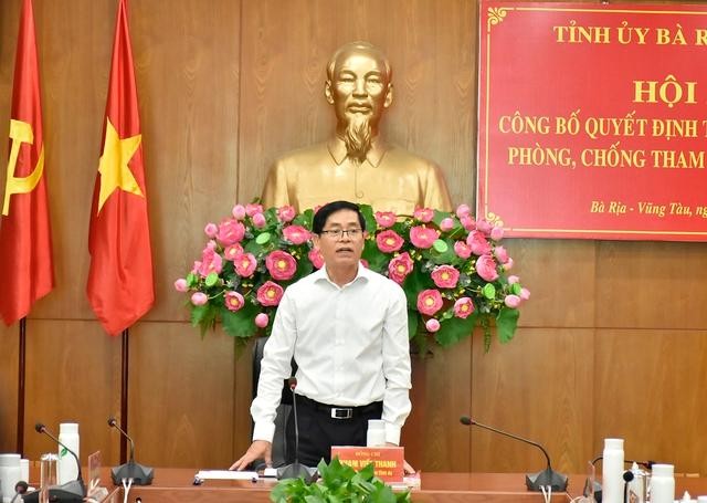 Trưởng Ban Chỉ đạo chống tham nhũng tỉnh Bà Rịa-Vũng Tàu Phạm Viết Thanh phát biểu chỉ đạo tại hội nghị.