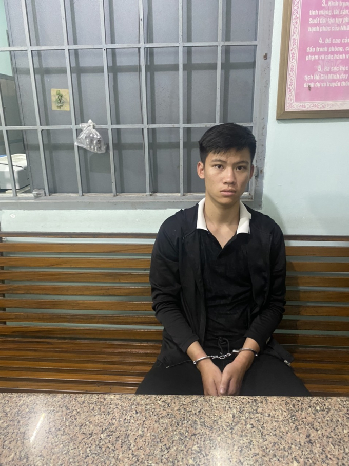 Trương Khắc Kiệt tại trụ sở công an.