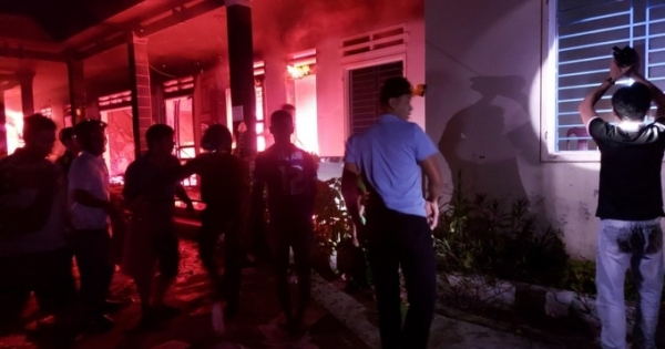 Trụ sở UBND xã ở Quảng Nam bốc cháy trong đêm, thiêu rụi nhiều tài sản