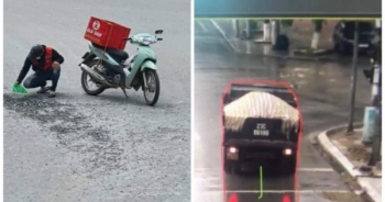 Từ hình ảnh shipper dọn đá rơi giữa đường lan truyền trên mạng xã hội, phạt lái xe 3 triệu đồng